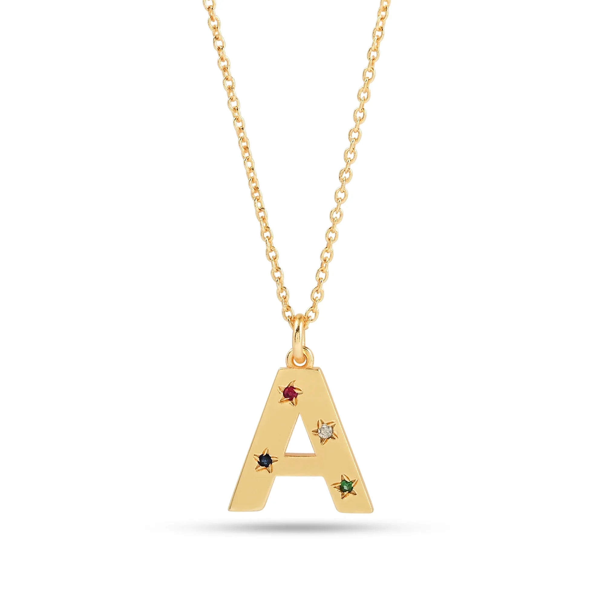 Multi CZ Alphabet Necklace - La Vitá Jewels