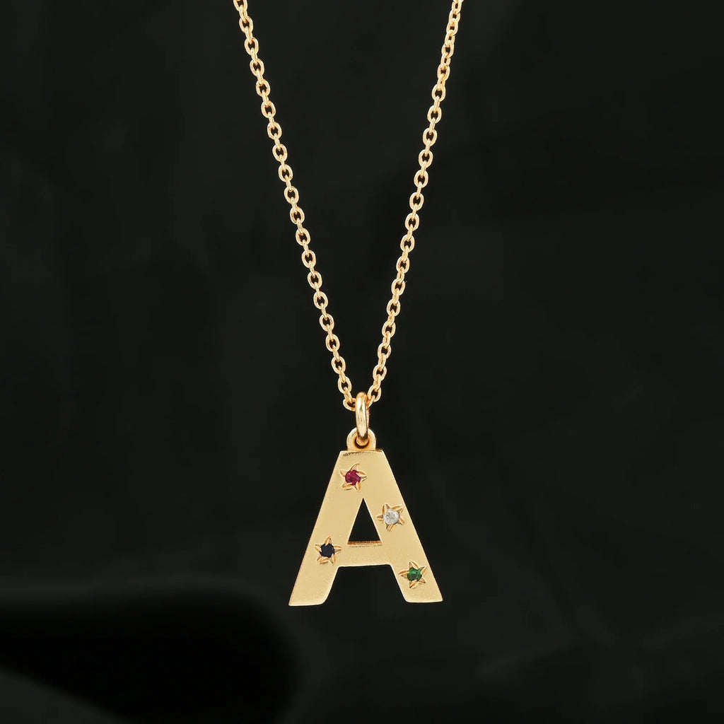 Multi CZ Alphabet Necklace - La Vitá Jewels