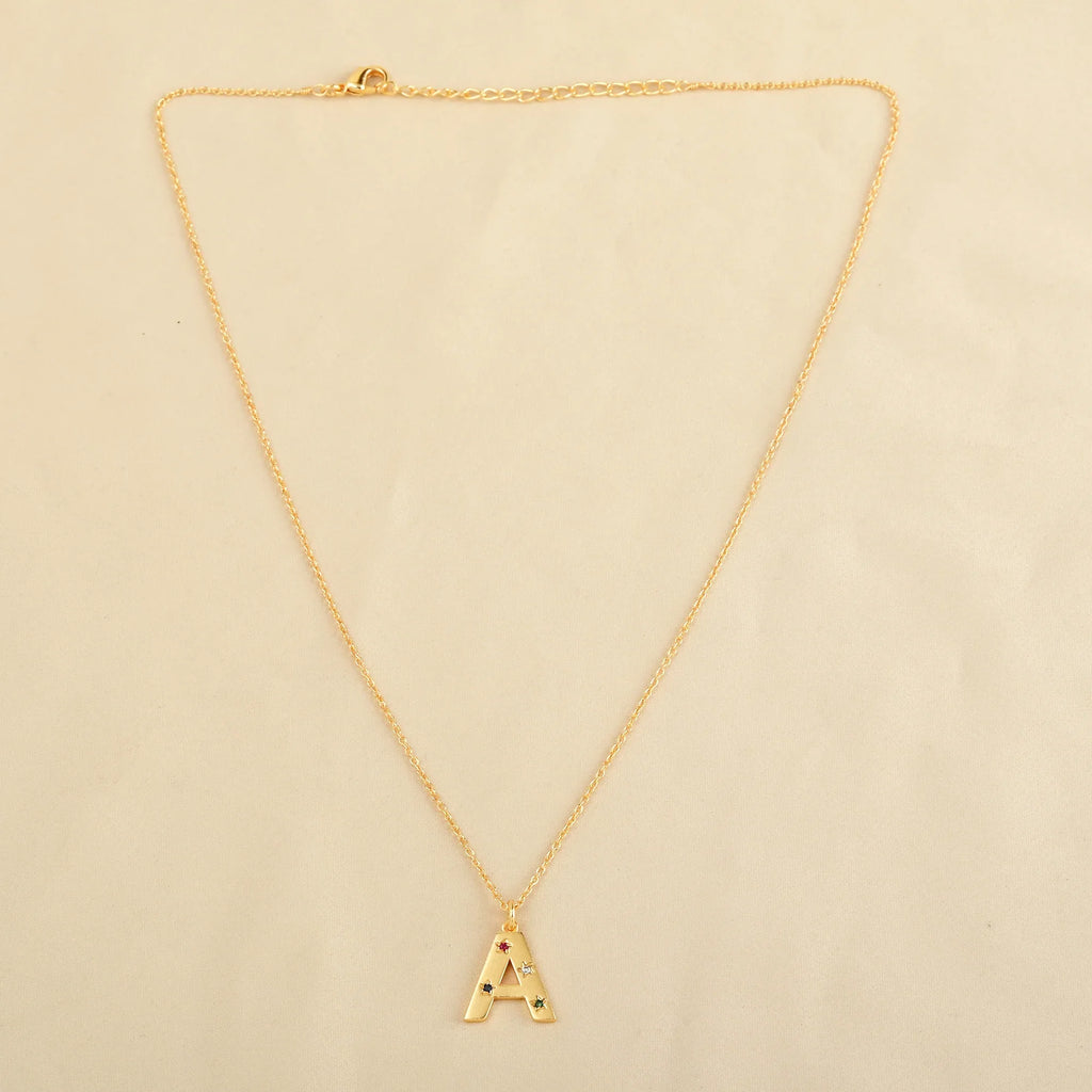 Multi CZ Alphabet Necklace - La Vitá Jewels