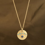 Labradorite and Blue CZ Evil Eye Necklaces