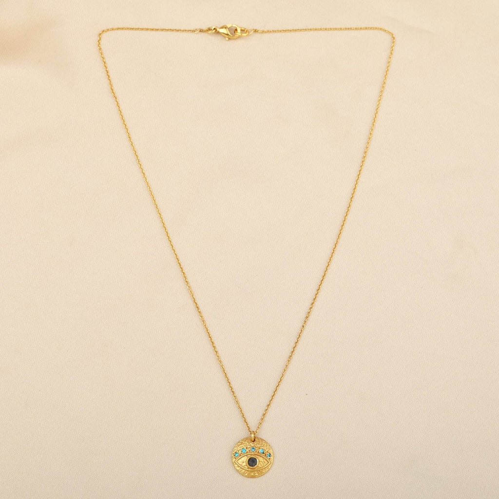 Labradorite and Blue CZ Evil Eye Necklaces - La Vitá Jewels