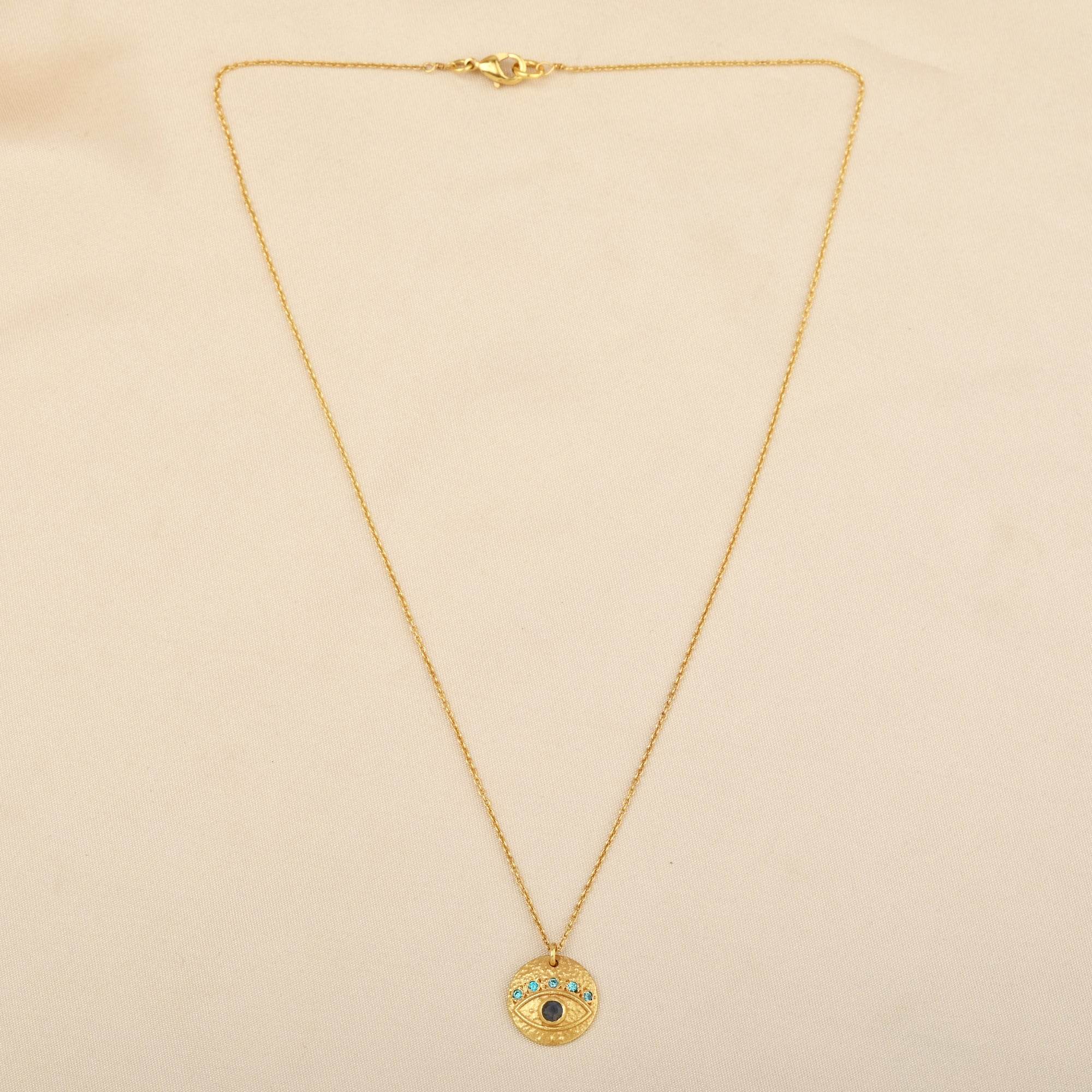 Labradorite and Blue CZ Evil Eye Necklaces - La Vitá Jewels