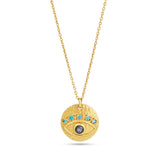 Labradorite and Blue CZ Evil Eye Necklaces