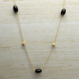 Drum shape Smoky Amethyst Necklaces