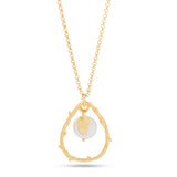 Baroque Pearl with Leaf Charm Necklace