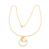 Baroque Pearl with Leaf Charm Necklace