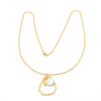 Baroque Pearl with Leaf Charm Necklace - La Vitá Jewels