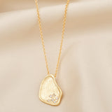 Metal Texture with White Cubic Zirconia Necklaces