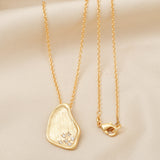 Metal Texture with White Cubic Zirconia Necklaces