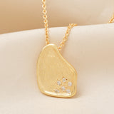 Metal Texture with White Cubic Zirconia Necklaces