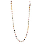 Multi Tourmaline Beads with White Cubic Zirconia Necklaces - La Vitá Jewels