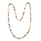 Multi Tourmaline Beads with White Cubic Zirconia Necklaces - La Vitá Jewels