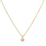 Brass Gold Plated White Zircon Gemstone Pendant Necklaces