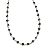 Brass Silver Plated Garnet Gemstone Necklaces