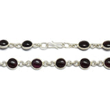 Brass Silver Plated Garnet Gemstone Necklaces