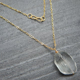 Brass 22k Gold Plated Smoky, Crystal Gemstone Necklaces, Wholesale jewelry