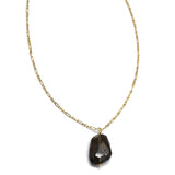 Brass 22k Gold Plated Smoky, Crystal Gemstone Necklaces, Wholesale jewelry