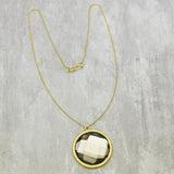 Glass Metal Necklaces, Brass 22k Gold Plated Handmade Necklaces, Wholesale jewelry