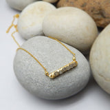 Brass 22k Gold Plated Multi Stone Beaded Necklaces, Adjustable Necklaces, Wholesale jewelry