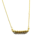 Brass 22k Gold Plated Multi Stone Beaded Necklaces, Adjustable Necklaces, Wholesale jewelry