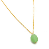 Brass Gold Plated Aqua Chalcedony, Aquamarine, Lapis Lazuli, Green Chalcedony Gemstone Necklaces