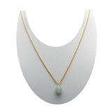 Brass Gold Plated Aqua Chalcedony, Aquamarine, Lapis Lazuli, Green Chalcedony Gemstone Necklaces