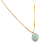 Brass Gold Plated Aqua Chalcedony, Aquamarine, Lapis Lazuli, Green Chalcedony Gemstone Necklaces