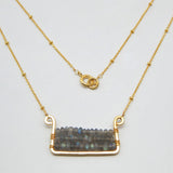 Labradorite Gemstone With Ball Chain Necklaces