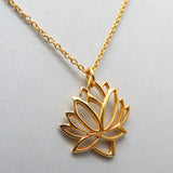 925 Silver and Brass Gold, Silver Plated Lotus Pendant Necklace, Wholesale Manufacturer