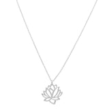 925 Silver and Brass Gold, Silver Plated Lotus Pendant Necklace, Wholesale Manufacturer