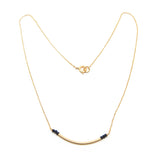 Brass Gold Plated Black Onyx Gemstone Pendant Necklaces