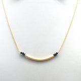 Brass Gold Plated Black Onyx Gemstone Pendant Necklaces