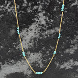 Chalcedony Gemstone Beaded with Long Chain Necklaces