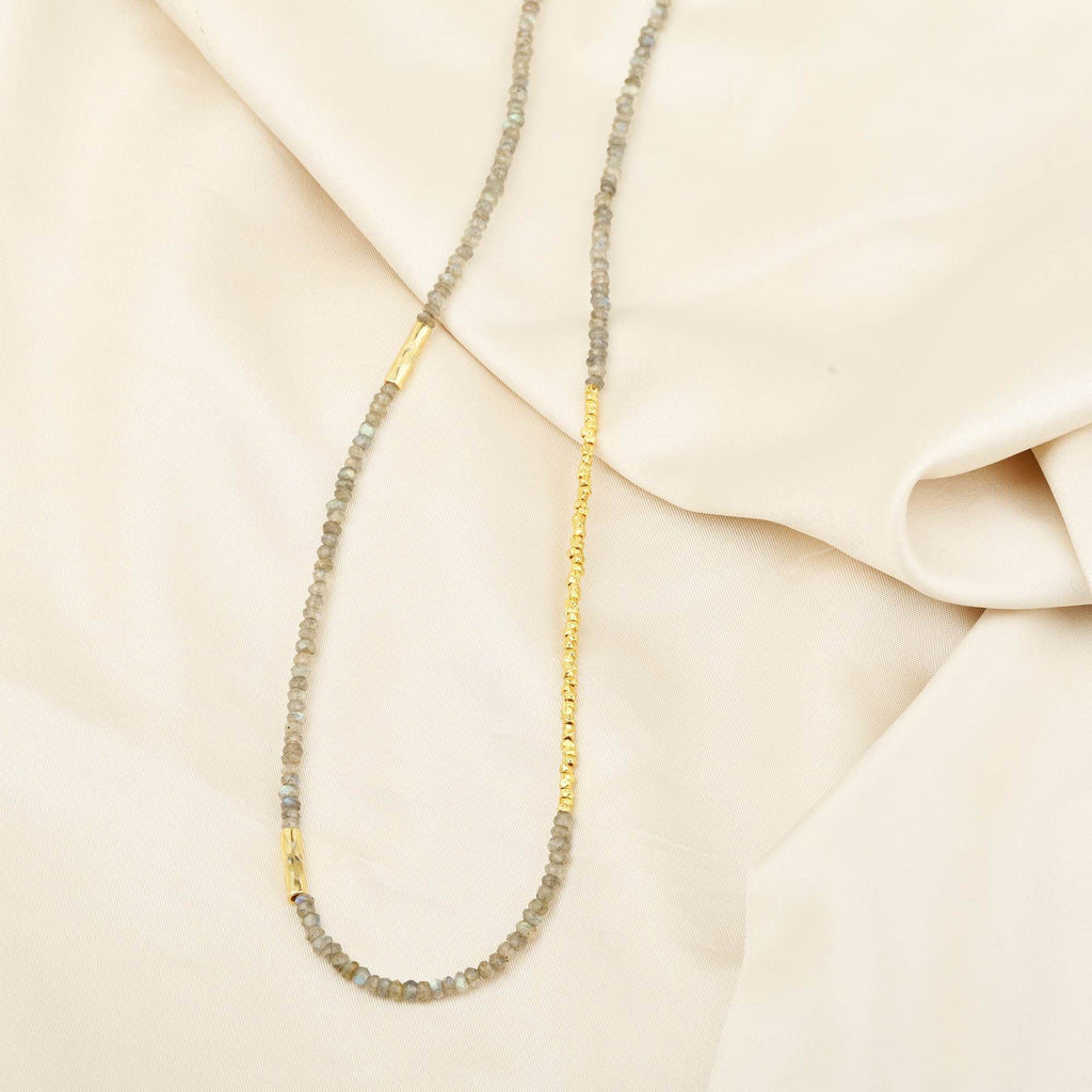 Labradorite with Metal Beads Unbreakable Connection Necklaces - La Vitá Jewels