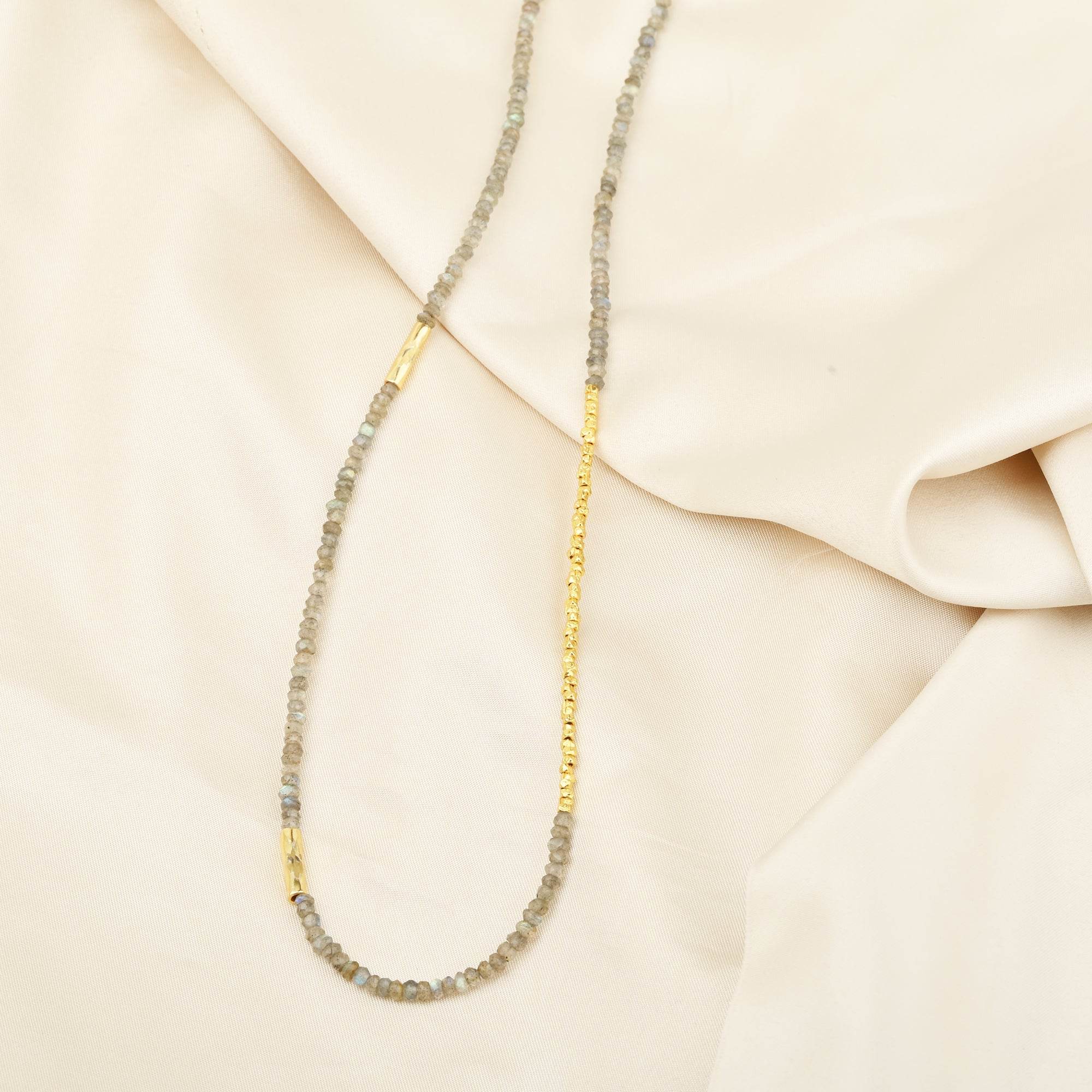 Labradorite with Metal Beads Unbreakable Connection Necklaces - La Vitá Jewels
