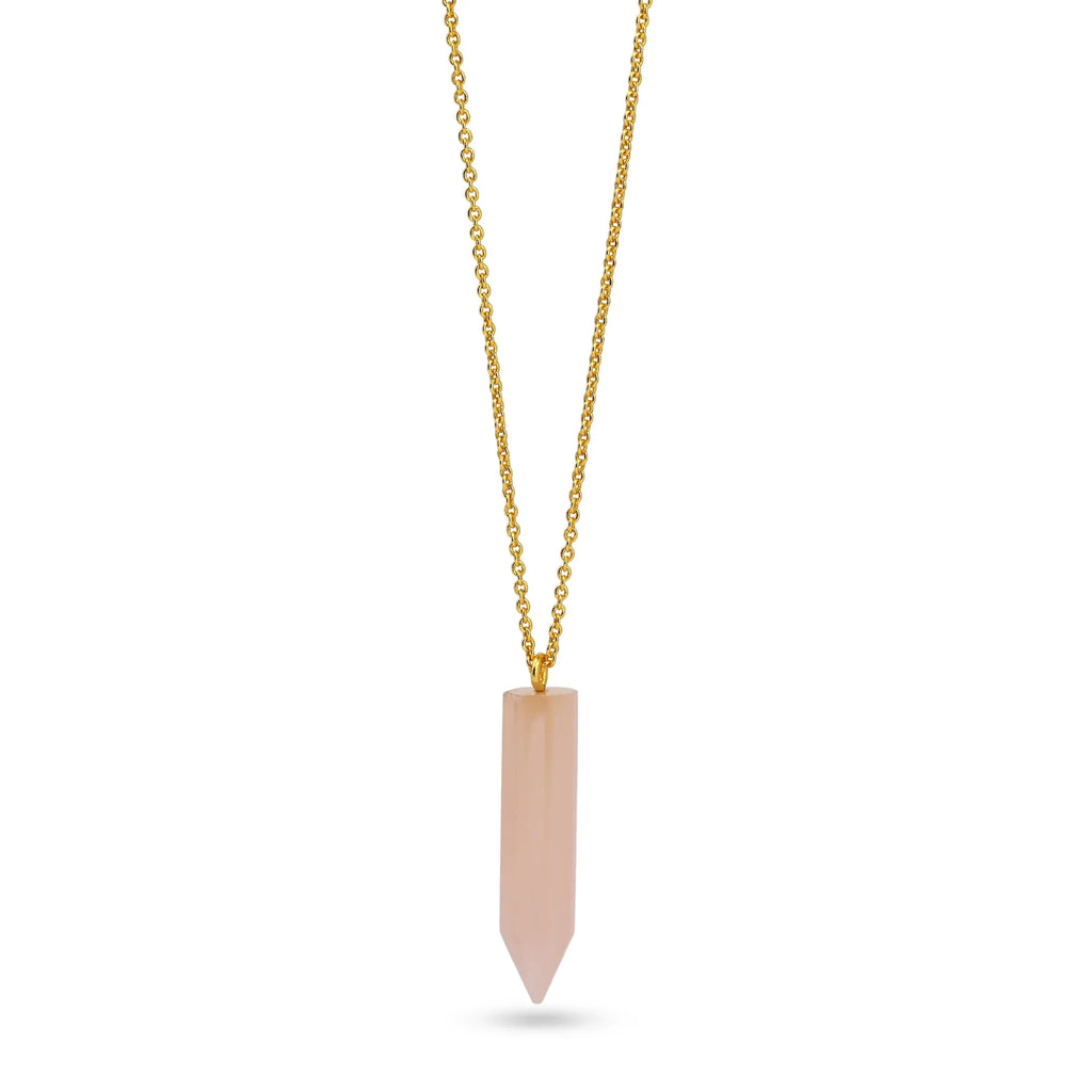Rose Quartz Crystal Point Necklace - La Vitá Jewels