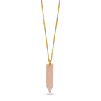 Rose Quartz Crystal Point Necklace - La Vitá Jewels