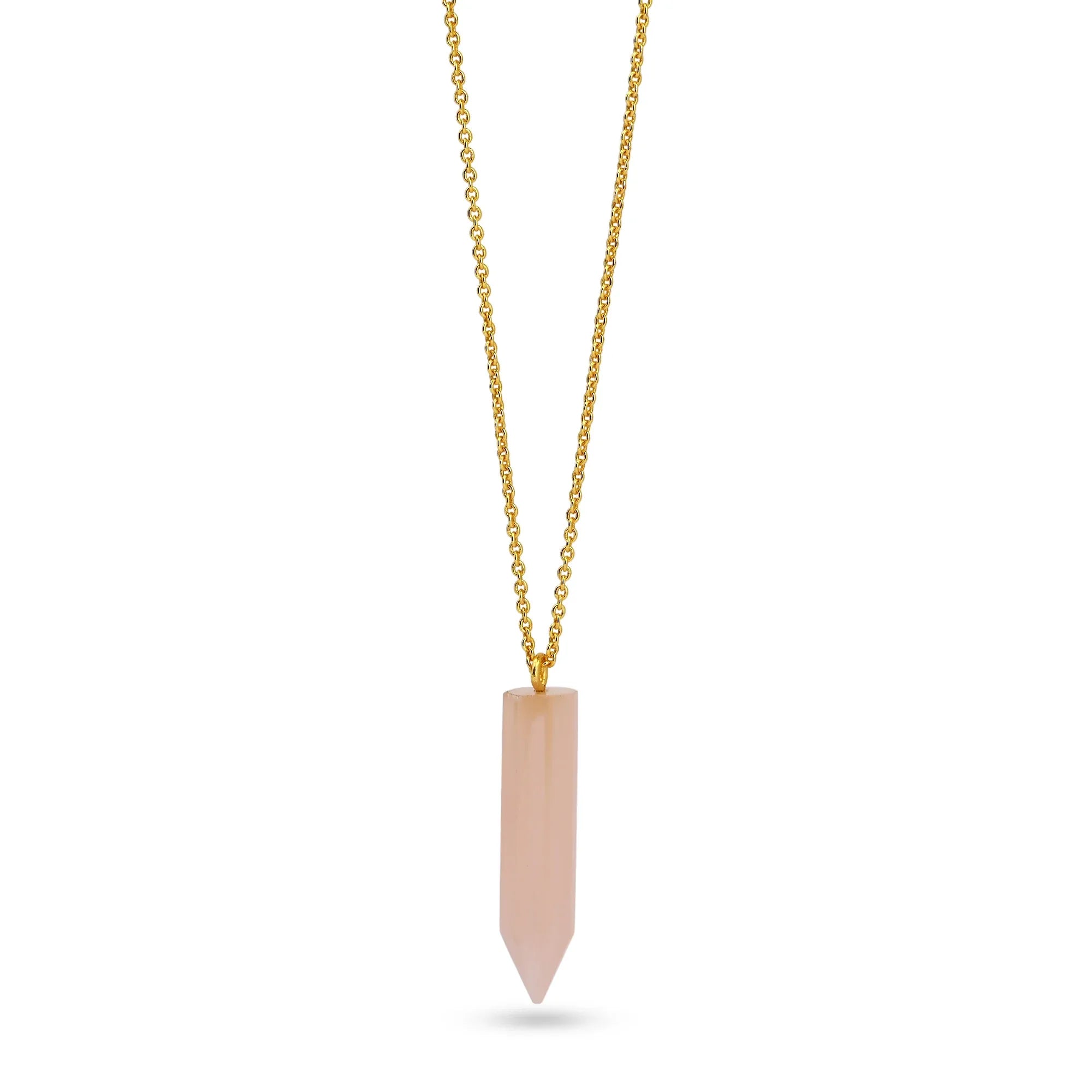 Rose Quartz Crystal Point Necklace - La Vitá Jewels