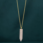 Rose Quartz Crystal Point Necklace - La Vitá Jewels