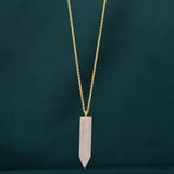 Rose Quartz Crystal Point Necklace - La Vitá Jewels
