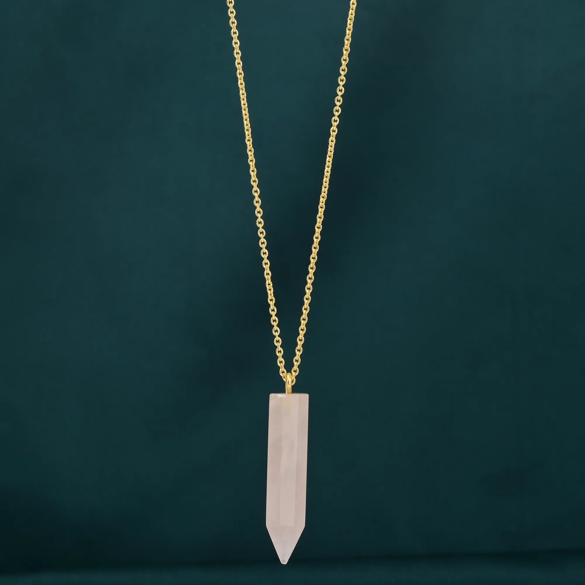 Rose Quartz Crystal Point Necklace - La Vitá Jewels