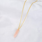 Rose Quartz Crystal Point Necklace - La Vitá Jewels