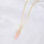 Rose Quartz Crystal Point Necklace - La Vitá Jewels