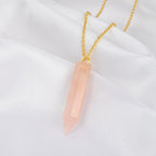 Rose Quartz Crystal Point Necklace - La Vitá Jewels
