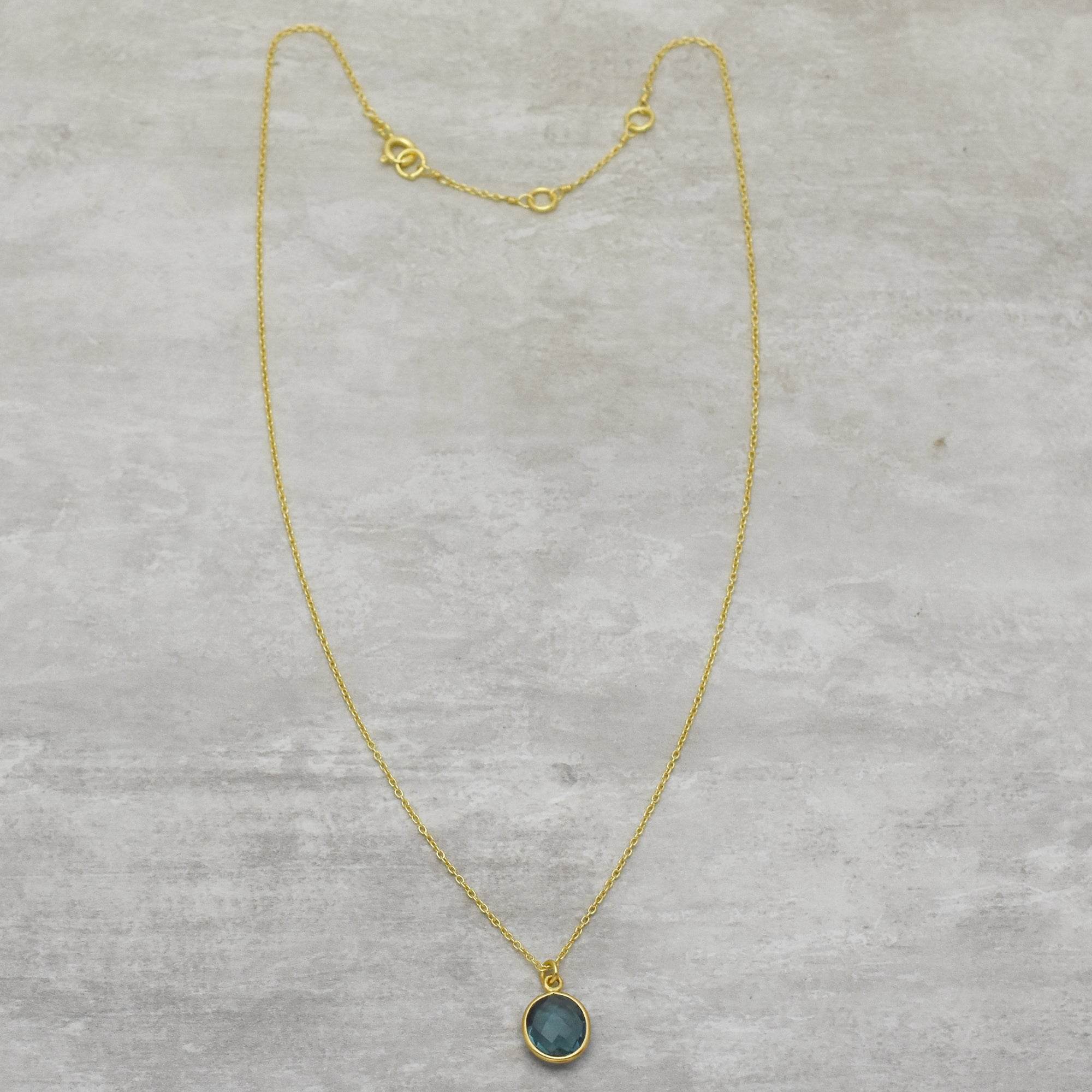 Labradorite, London Topaz Color Gemstone Necklaces in Sterling Silver - La Vitá Jewels