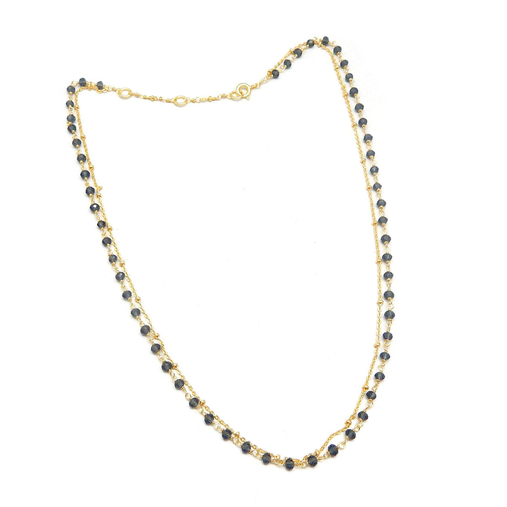 Layered Grey Chalcedony Beads Necklaces - La Vitá Jewels