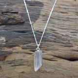 Silver Plated Rock Crystal Gemstone Pendant Necklaces