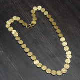 Brass Gold Plated Hammered Disc Necklaces