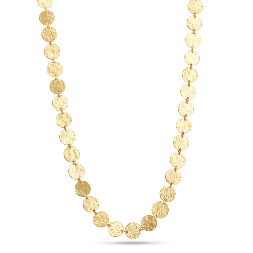 Hammered Disc Link Station Necklace