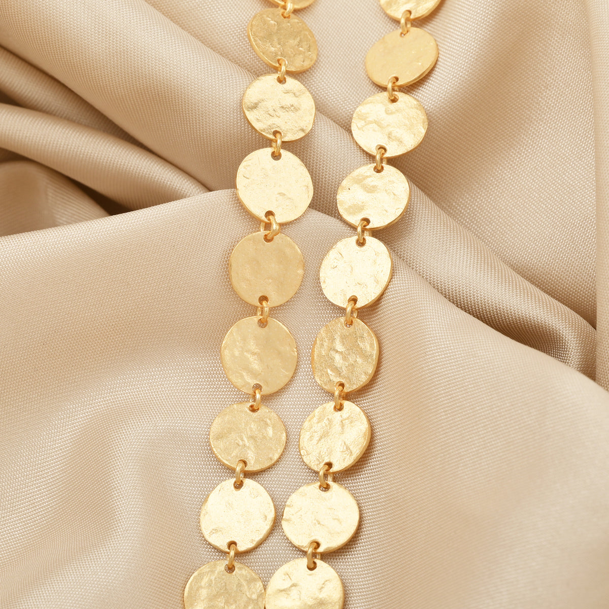 Hammered Disc Link Station Necklace